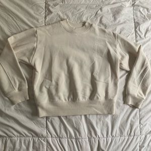 Cream Cropped Sweatshirt